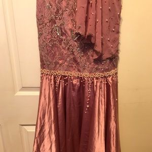 hand made pink with pearl dress